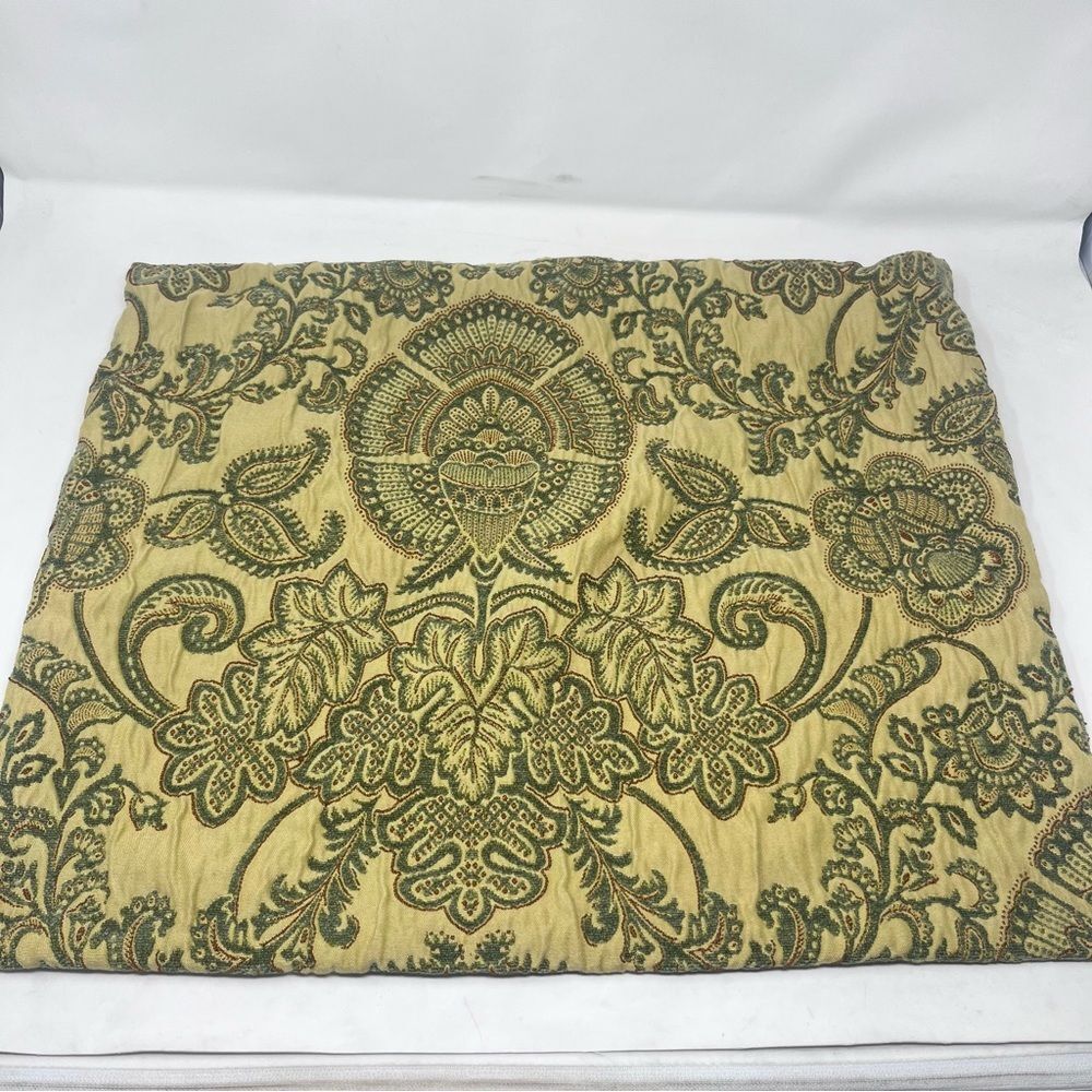 Damask Chenille Embroidered Pillow Sham Cover Sham Gold Green Brown 21x17